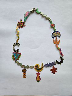 One of a kind necklace from my grandmother's house of things  Funky eclectic and fun! Shapes, colors and patterns combined to make a great statement! Grandmother House, Charm Necklace, Jewelry Necklaces, Gift Card, Etsy Accessories, Accessory Gift, Electronic Accessories, Purses And Bags, Etsy Uk