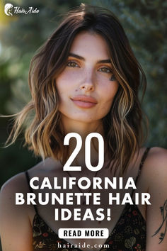 Achieve that effortless, sunlit style with California brunette hair—dark with a touch of warmth. Brunette Hair No Blonde, Californian Highlights Brunette, Dimensional Brunette Money Piece, Beachy Brunette Hair, Californian Highlights, Brunette Hair Highlights, Brunette Layers