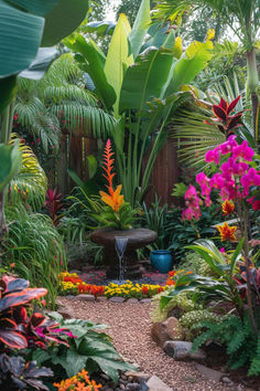 42 Stunning Corner Garden Designs for Your Tropical Oasis Asian Garden Design Landscaping Ideas, Natural Florida Landscaping Ideas, Thai Garden Ideas, Florida Gardens Ideas, Florida Garden Design, Tropical Jungle Garden, Florida Garden Ideas, Asian Garden Ideas, Tropical Plants Outdoor Full Sun