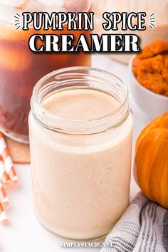 Pumpkin spice creamer in a glass jar Pumpkin Spice Creamer Recipe, Homemade Creamer, Pumpkin Creamer, Homemade Pumpkin Spice Coffee Creamer, Homemade Pumpkin Spice Creamer, Pumpkin Coffee Creamer, Pumpkin Spice Coffee Creamer, Homemade Pumpkin Spice Coffee, Homemade Coffee Creamer Recipe