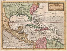 an old map of the americas