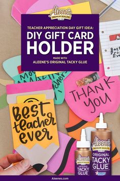 teacher appreciation day gift idea diy gift card holder made with allen's tacky glue