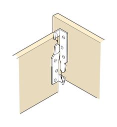 an image of a door hinge that is closed