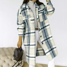 Patlollav Womens Plaid Long Wool Blend Coat Shacket Jackets Color/Size: Gray/XXL Gender: Women/Female/Girl It is made of high quality materials, durable enought for your daily wearing. I am sure you will like it! If you have any questions about this products, please feel free to contact us. We will contact you within 24 hours to provide you with a better solution. KEY: Womens fall fashion 2022, Christmas gifts, Womens plus size clearance, My orders Color: Beige.  Age Group: adult. Overcoat Outfit Women, Overcoat Outfit, Plus Size Trench Coat, Long Shirt Women, Trench Coat Outfit, Coat Women Fashion, Wool Coats, Coat Outfit, Long Winter Coats