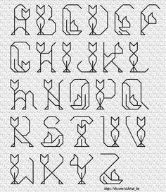 the alphabet is made up of lines and letters that have been drawn in different directions