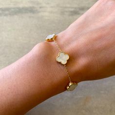 White Mother Of Pearl Three Clover 18k Plated Sterling Silver Bracelet New With Gift Box Mother Of Pearl Clover Bracelet, Antique Cufflinks, Mother Of Pearl Bracelet, Owl Bracelet, Engraved Cuff, Clover Bracelet, Aquamarine Bracelet, Blue Sage, Wide Cuff Bracelets