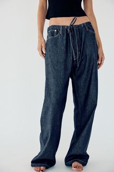 FLOWY FAUX DENIM PANTS - Navy blue | ZARA United States Cardigan Sweater Dress, Shirt Blouses Tops, Leather Shirt, Tshirt Skirt