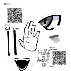 an image of someone's hand and some qr - code designs on it