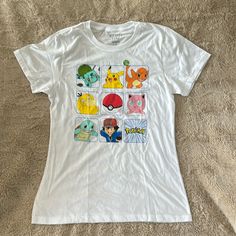 Mighty Fine Presents Pokemon Women’s Xl T-Shirt New, Never Used. Over Size Shirt, Pokemon Women, Pokemon Birthday Party, Pokemon Birthday, Over Size, New Color, Pokemon, Color White, Birthday Party