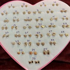 Nwot Golden Stud Earrings Plastic Backs Included Assorted Sizes Choose Any Nine Pairs Gold Earrings Models, Gold Earrings, Jewelry Earrings, Stud Earrings, Women Jewelry, Models, Customer Support, Gold, Color