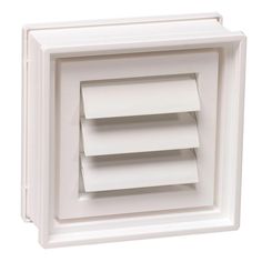 a white wall mounted air vent with shutters