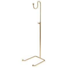 an umbrella stand with two hooks on the top and one hook at the bottom, against a white background