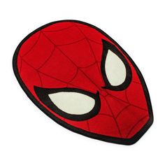 a close up of a spiderman face on a white background