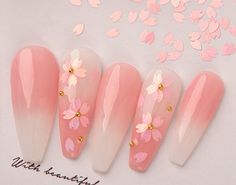 Spring Pedicure, قلادات متدلية, Cherry Blossom Nails, No Chip Nails, Pedicure Colors, Anime Nails, Colorful Nails, Really Cute Nails