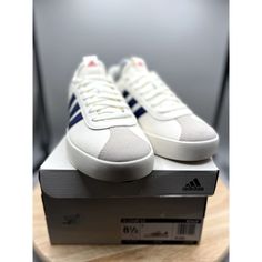 New In Box, Never Been Used Nor Worn. We Sourced Our New Items From Retail, Outlet And Liquidation Stores, As Well As From Us Based Distributors. S8-850-25 Adidas Shoes, Adidas Women, Dark Blue, Athletic Shoes, Shoes Sneakers, Off White, Womens Sizes, Adidas, Cream