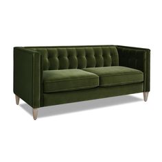 Everly Quinn Nataliz 74" Modern Tuxedo Sofa | Wayfair Green Couches, Green Sofas, Tuxedo Sofa, Modern Tuxedo, Olive Sofa, Sofa Green, Jennifer Taylor, Green Sofa, Front Room