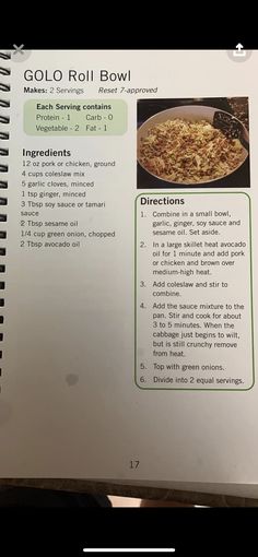 a recipe book with instructions on how to make an oatmeal dish for breakfast