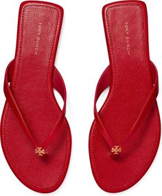 Tory Burch Classic Flip Flop (Women) | Nordstrom Sandals Tory Burch, Flip Flops Outfit Summer, Tory Burch Sandals Outfit, Red Flip Flops, Tory Burch Flip Flops, Vacation Shoes, Lily Chee, Funky Shoes, Set Outfits