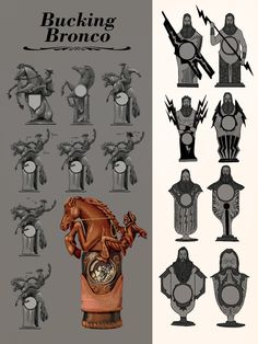 an image of a bunch of clocks and armor