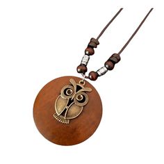 PRICES MAY VARY. Material: wood, alloy, high quality wax rope. Handmade:Wood pendant necklace for women will look great on you for all occasions from a formal meeting, party up to meditation or yoga, New wooden fashion jewelry, authentic designs, Boho, retro, tribal, chunky bohemian necklaces for women long fashion jewelry Design: Long rope wooden necklace is designed with cute, vintage, ethnic style and handmade pendent on a long adjustable leather string, create a boho casual look that catches Wooden Fashion, Wooden Pendant Necklace, Natural Accessories, Eye Gift, Sweater Necklace, Long Rope, Flower Handmade, Wooden Necklace, Boho Retro