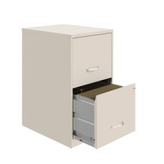 an office file cabinet with two drawers on the bottom and one open drawer below it