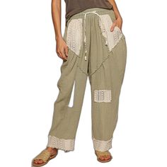 Step Out In The Ultimate Boho Cool Pants - The Ultra-Comfortable And Stylish Pol Double Gauze Harem Pants. Crafted From Soft, Lightweight Double Gauze Fabric, These Pants Are Perfect For Lazy Days At Home, Running Errands In Style Or An Outing With Friends. We've Brought This Best Seller Back In A Beautiful Sea Sage For Fall. Size Small, Medium, Large 16"-21" Waist (Large) 15" Rise, 22" Length (Harem Style) 100% Cotton New Without Tags Wide-leg Drawstring Harem Pants For Loungewear, Green Cotton Wide-leg Harem Pants, Wide-leg Harem Pants With Side Pockets For Loungewear, Bohemian Wide-leg Drawstring Pants, Bohemian Wide-leg Parachute Pants For Loungewear, Double Gauze Fabric, Boho Lace, Gauze Fabric, Double Gauze