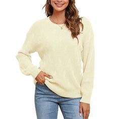 This versatile piece sweater by Uvplove is so essential! With its unbelievably soft and lightweight material, relaxed fit, batwing sleeves, and touch of elegance it adds to any outfit, it is sure to become a closet favorite in no time! The comfortable fabric ensures you stay cozy on any chilly day, whether it's fall or winter. Fall and cold weather clothing doesn't have to be basic. This Uvplove Sweater features a perfect relaxed fit that complements jeans, leggings, or boots for the ultimate st Cold Weather Clothing, Casual Pullover Sweater, Christmas Sweaters For Women, Cold Weather Outfits, Plus Size Sweaters, Lightweight Cardigan, Pullover Sweater Women, Beige Sweater, Knitted Pullover Sweaters