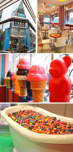 an ice cream shop with lots of different colored sprinkles