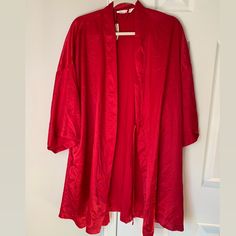 Super Soft Luxe Satin Robe, Never Worn With Tags On. Sleepwear Robe, Red Satin, Women's Intimates, Victoria's Secret, Satin, Tags, Red, Women Shopping, Color