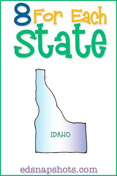 an idaho state with the words 8 for each state