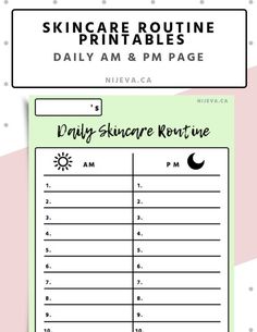 Skincare Routine Planner, Makeup Desk, Printable Calendar Template, Diy Beauty Hacks, Skin Routine, Beauty Makeup Tips