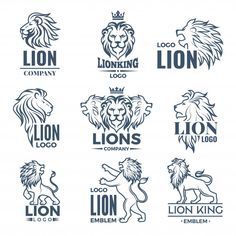 lion logo templates with different lions