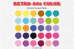 the color scheme for retro colors is shown