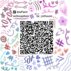 a qr - code is shown in the middle of an image with hearts and arrows