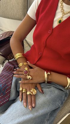 Chunky Jewelry Outfit, Chunky Gold Jewelry, Stile Hijab