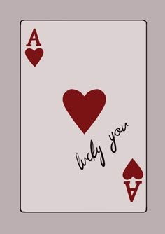 a playing card with two hearts and the words i love you