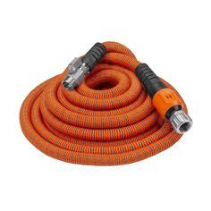 an orange and black hose on a white background