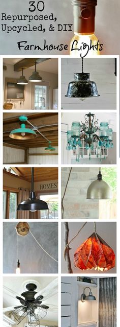 the top ten diy projects for repurposed, upcycled and diy farm house lights