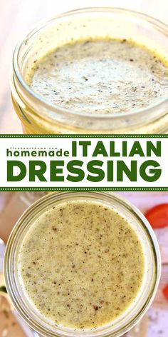 What your spring food ideas need! This homemade dressing for salads is easy and all-natural. Dippy and zesty, this copycat Olive Garden Italian dressing is even better than what you can get from the restaurant! This simple condiment recipe is also great as a marinade! Alpine Dressing Recipe, Recipe For Italian Dressing, House Italian Dressing Recipe, Submarine Dressing Recipe, Submarine Dressing, Italian Salad Dressing Homemade, Healthy Sauce Recipes, Italian Dressing Recipe, Italian Dressing Recipes