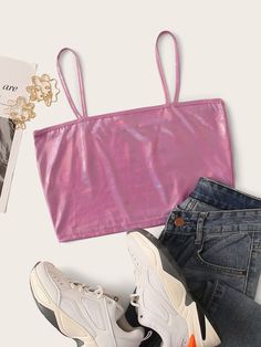 Solid Metallic Crop Cami Top #Sponsored , #Affiliate, #Metallic#Solid#Crop Crop Cami Top, Cropped Cami, Cami Crop Top, Vuitton Neverfull, Louis Vuitton Bag Neverfull, Cami Top, Cami Tops