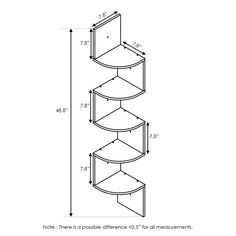 a drawing of a three tiered shelf with measurements