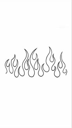 four black and white flames on a white background