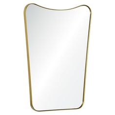 a gold framed mirror on a white background with clippings to the bottom half