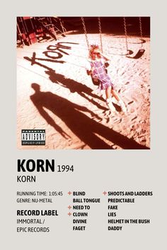 Korn Minimalist Poster, Korn Album Covers, Nu Metal Poster, Korn Posters, Korn Self Titled, Minimalist Poster Music, Korn Poster, Alternative Minimalist Album Covers