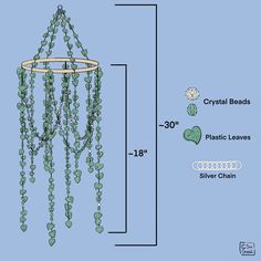 the measurements for a beaded chandelier