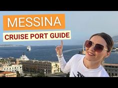 a woman holding up a sign that says messina cruise port guide