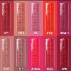 Lip Color All Colors Available 35 “Cheeky” Vinyl - Maybelline New York Unbroken Seal Maybelline Cheeky, Maybelline Lipstick Shades, Maybelline Super Stay Vinyl Ink, Maybelline Products, Perfect Lipstick Shade, Fall Lip Color, Maybelline Lip, Maybelline Lipstick, Sparkly Makeup