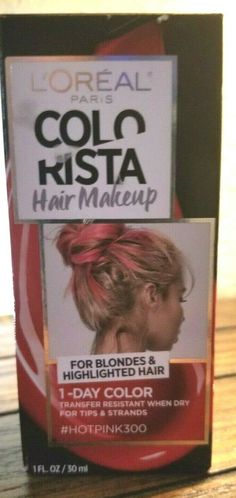 L'Oreal Colorista Hair Makeup Hot pink 300. Condition is New with box. Shipped with USPS First Class Package. Loreal Colorista Pink, Makeup For Blondes, L Oreal, Loreal Paris, Hair Highlights, First Class, Hot Pink, Hair Makeup, Conditioner