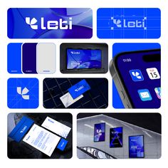 various business cards and stationery designed to look like cell phones