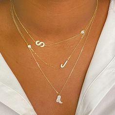 Beautiful understated side hanging initial necklace. Dainty chain, delicate shine on initial and small CZ on the chain make perfect harmony in each piece. Comes on our pretty Ellison + Young special card that is designed for this collection. 16 inch chain with a 2 inch extender 925 Sterling Silver 18K Gold Plated Lead and Nickel Free Made in China How to care God Plated Sterling Silver Jewelry 1. To keep the gold plating longer avoid water 2. Shine with soft jewelry polishing cloth 3. Avoid chem Soft Jewelry, Hair Setting, Dainty Chain, Moissanite Jewelry, Perfect Harmony, Necklace Dainty, Small Accessories, Scrunchie Hairstyles, Steel Jewelry